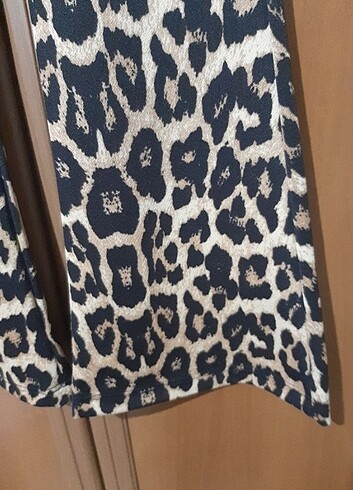 s Beden kahverengi Renk Leopar desenli pantolon