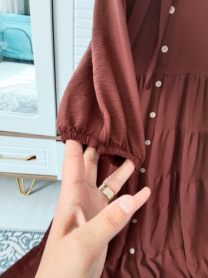 ayrobin kumaş elbise - Görsel 3