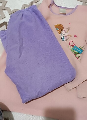7 Yaş Beden ten rengi Renk Kız alt üst polar pijama
