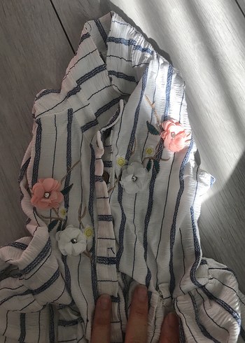 Düğmeli Çizgili Hamile Gömlek - Görsel 2