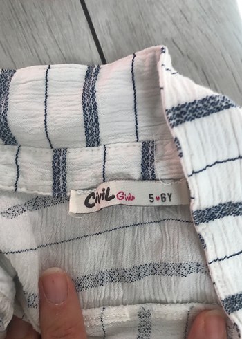 Düğmeli Çizgili Hamile Gömlek - Görsel 3