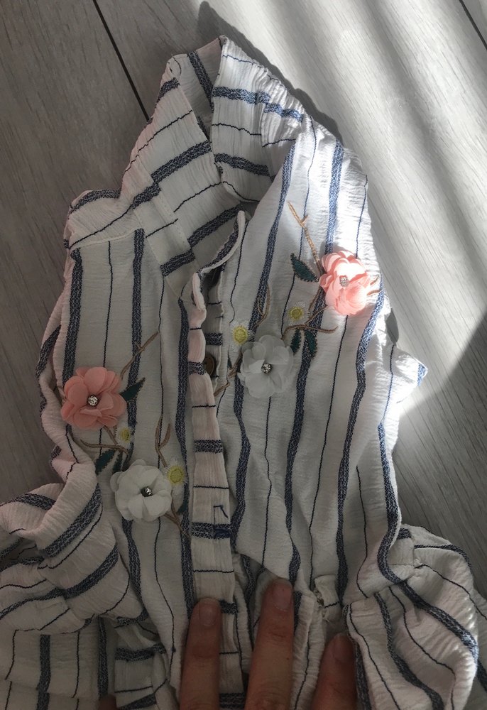 Düğmeli Çizgili Hamile Gömlek - Görsel 2