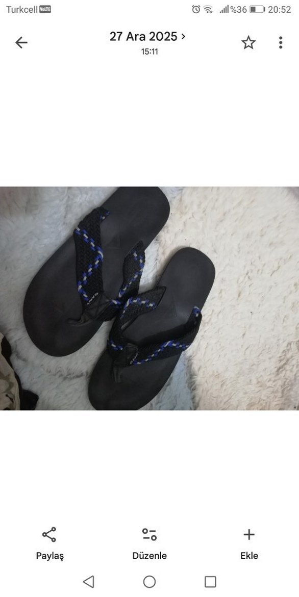 Gant Siyah Kauçuk terlik 45 Numara - Görsel 2