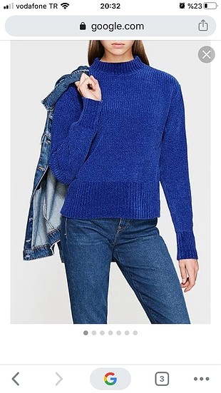 Mavi jeans kadife kazak