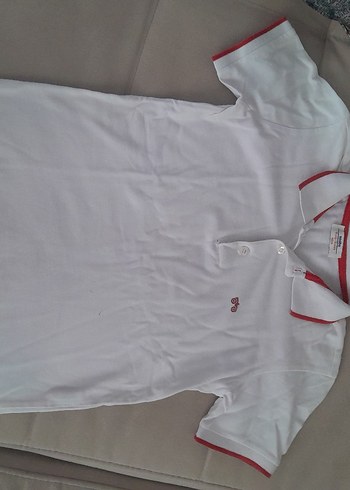 Düğmeli Beyaz Erkek Polo Tişört