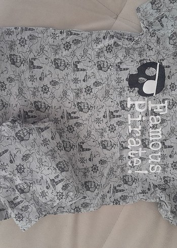 LC Waikiki Gri Baskılı Erkek Çocuk Kısa Kollu Pijama Takımı