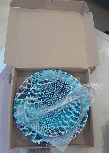 Yılan Desenli Mavi Gri iki katli kurabiyelik