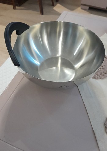 Jumbo Saplı Gri Paslanmaz Çelik Kase
