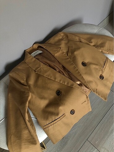 Crop kruvaze blazer