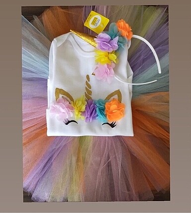 1,2,3 yaşlar mevcut unicorn tütü takım