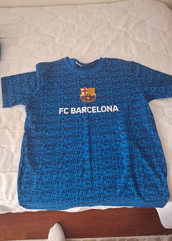 Mavi FC Barcelona Baskılı Erkek Tişört