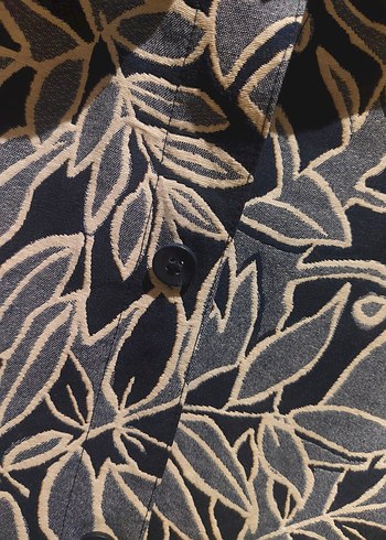 Kadın Mavi Desenli Kısa Kollu Ceket - Görsel 4