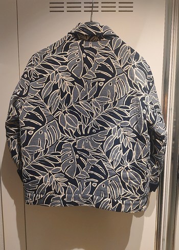 Kadın Mavi Desenli Kısa Kollu Ceket - Görsel 7