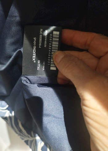 Kadın Mavi Desenli Kısa Kollu Ceket - Görsel 6