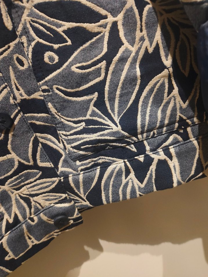 Kadın Mavi Desenli Kısa Kollu Ceket - Görsel 3