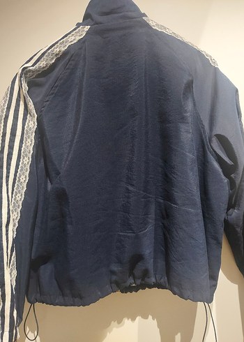 Düğmeli Nakışlı Mavi Kadın Ceket - Görsel 6