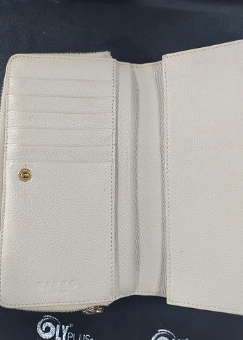 Beyaz Deri Fermuarlı Kadın Portföy Cüzdan - Görsel 8