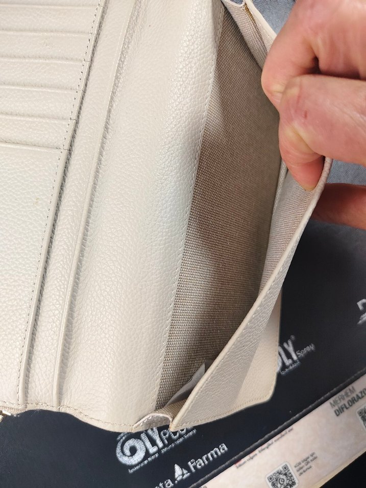 Beyaz Deri Fermuarlı Kadın Portföy Cüzdan - Görsel 5