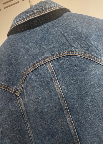 Düğmeli Mavi Kadın Denim Ceket - Görsel 9