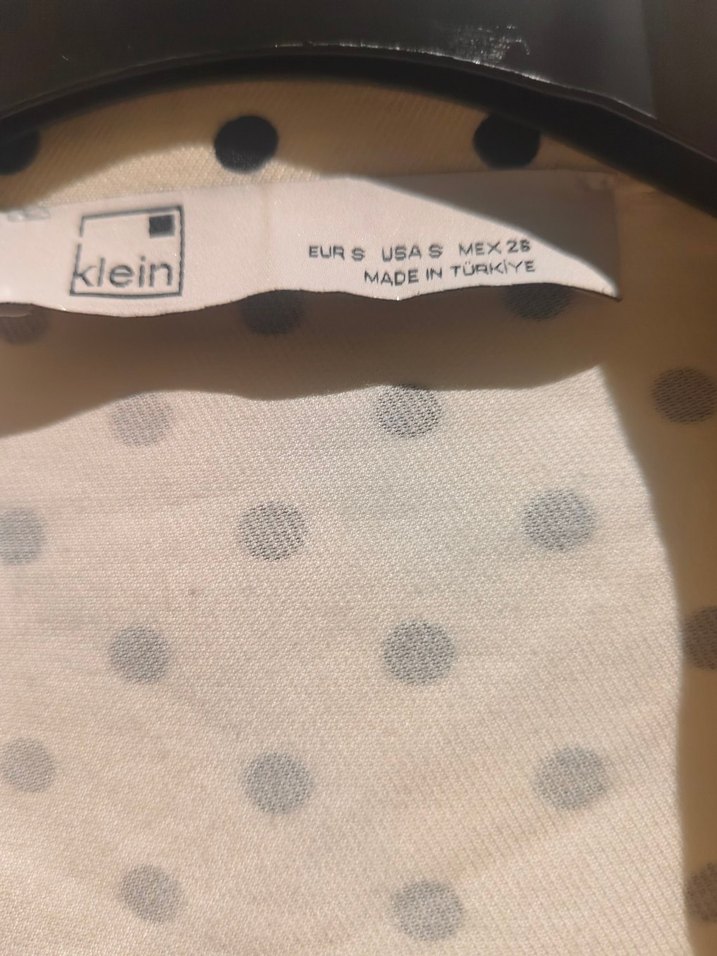 Beyaz Puantiyeli Mini Kadın Ceket - Görsel 4