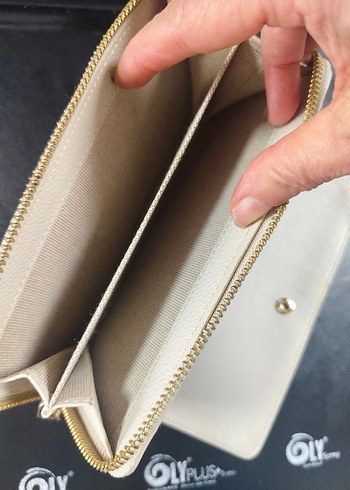 Beyaz Deri Fermuarlı Kadın Cüzdan - Görsel 6