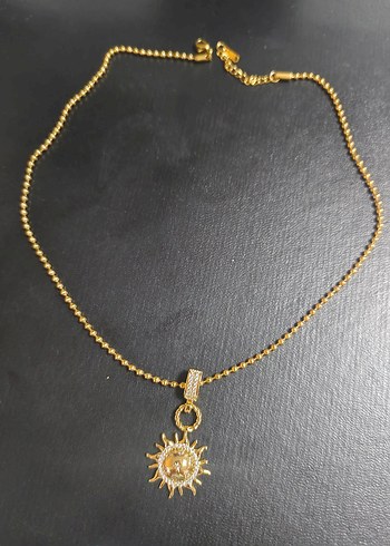 Zincir Detaylı Altın Renk Midi Kolye - Görsel 7