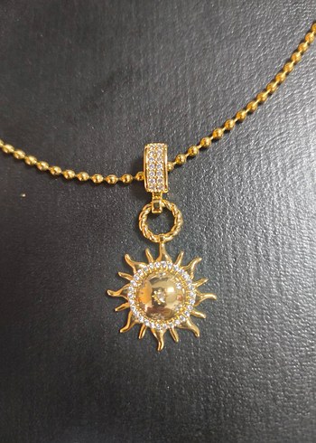 Zincir Detaylı Altın Renk Midi Kolye - Görsel 2