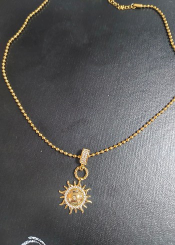 Zincir Detaylı Altın Renk Midi Kolye - Görsel 4