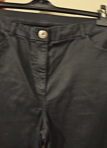 Siyah keten pantolon - Görsel 4