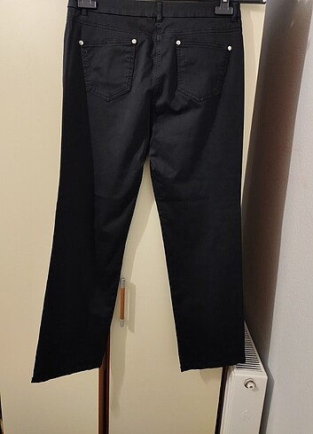 Siyah keten pantolon - Görsel 6