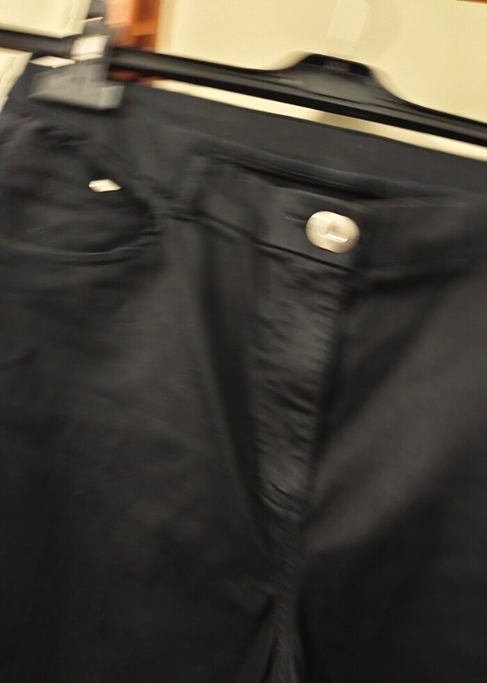 Siyah keten pantolon  - Görsel 2