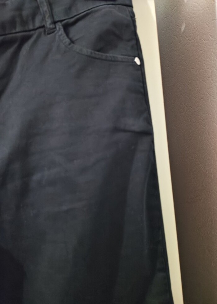 Siyah keten pantolon  - Görsel 3