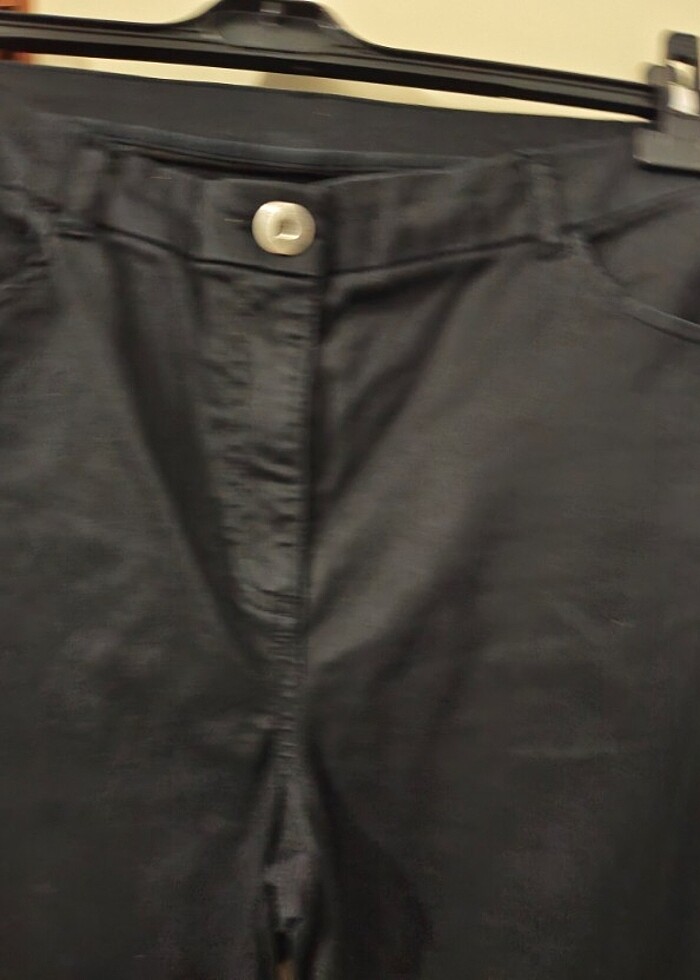 Siyah keten pantolon  - Görsel 4