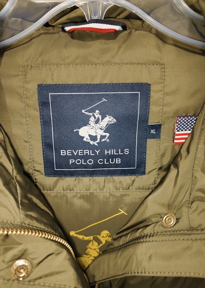 Polo Beverly Hills haki renk kapüşonlu yelek  - Görsel 3