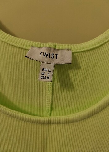 s Beden yeşil Renk Twist askılı penye tişört