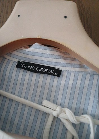 Düğmeli Mavi Çizgili Hamile Gömleği - Görsel 3