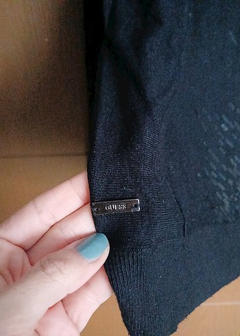 Siyah Uzun Kollu Örme Triko Kazak - Görsel 3