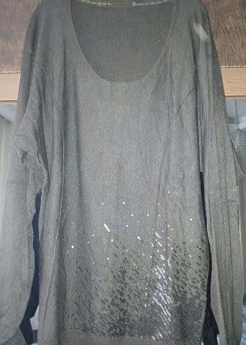 Siyah Uzun Kollu Örme Triko Kazak - Görsel 12