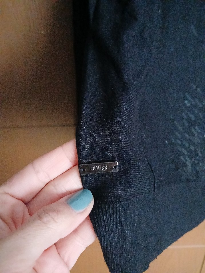 Siyah Uzun Kollu Örme Triko Kazak - Görsel 3