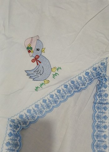 Nakışlı Bohem Beyaz bebek yorganı Örtüsü - Görsel 3