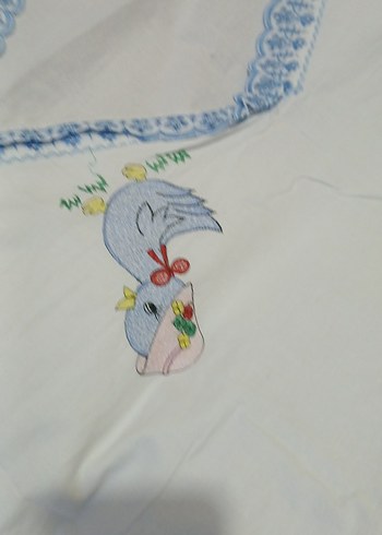 Nakışlı Bohem Beyaz bebek yorganı Örtüsü - Görsel 5