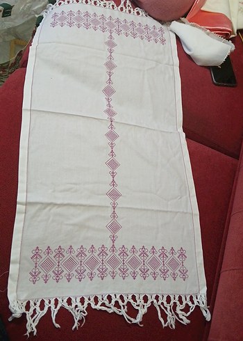 İşlemeli Bordo Mutfak Masa Örtüsü - Görsel 2