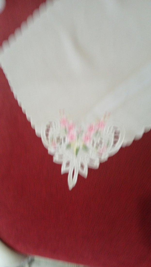 Nakışlı Vintage Beyaz Masa Örtüsü 16 parça mutfak peçete ve per - Görsel 4