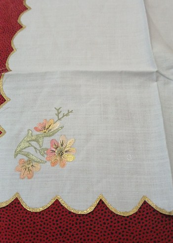 Nakışlı Beyaz tepsi Örtüsü - Görsel 3