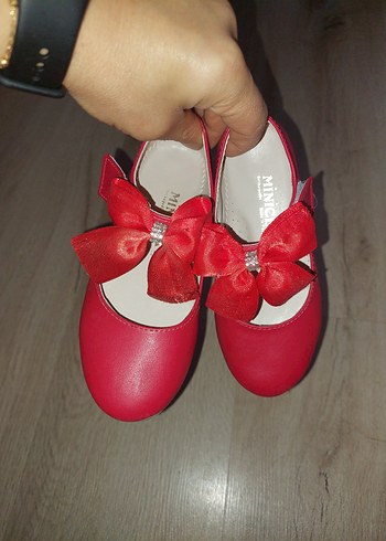 Kız Çocuk Kırmızı Fiyonk Detaylı Babet - Görsel 8