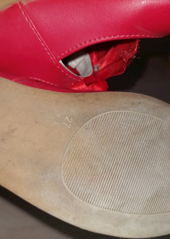 Kız Çocuk Kırmızı Fiyonk Detaylı Babet - Görsel 7