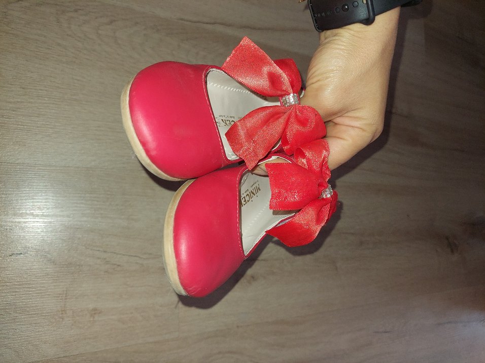 Kız Çocuk Kırmızı Fiyonk Detaylı Babet - Görsel 4