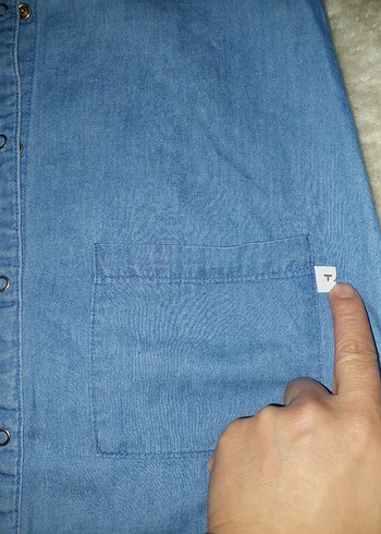 Kız Çocuk Mavi Denim elbise-tunik - Görsel 5