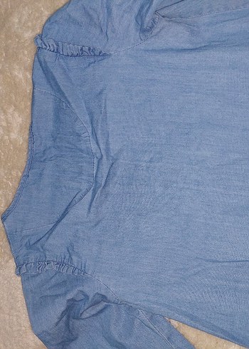 Kız Çocuk Mavi Denim elbise-tunik - Görsel 8