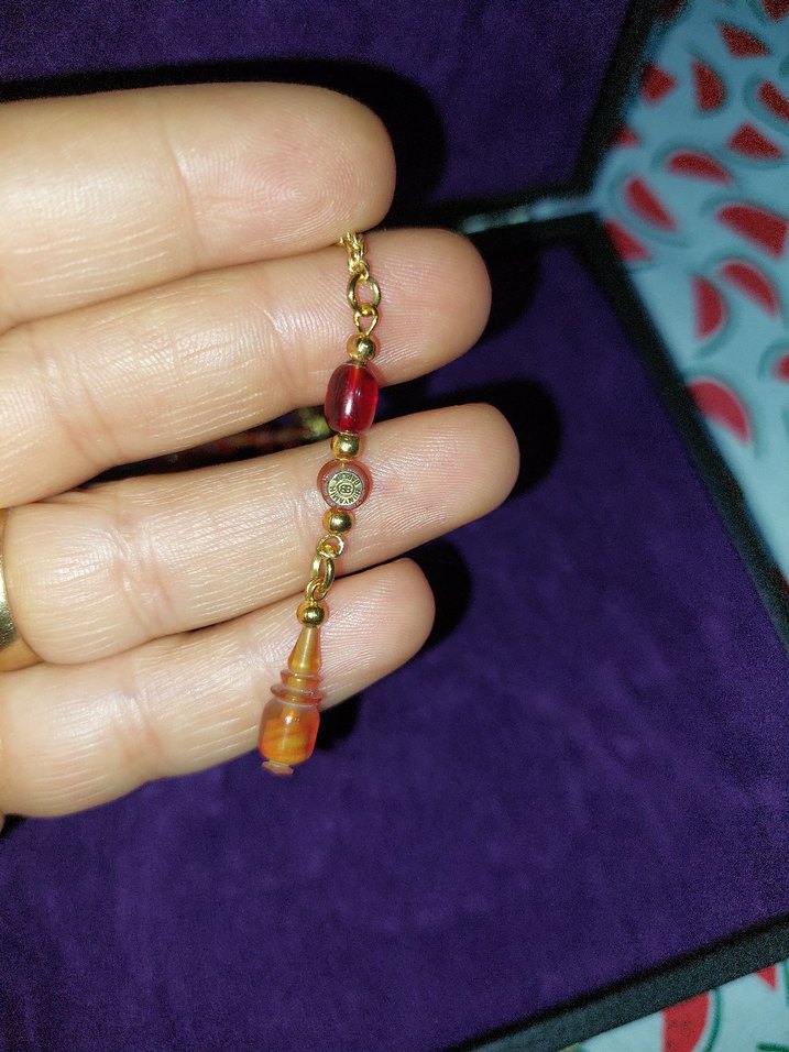 Orijinal altın püsküllü sıkma kehribar Tesbih - Görsel 5